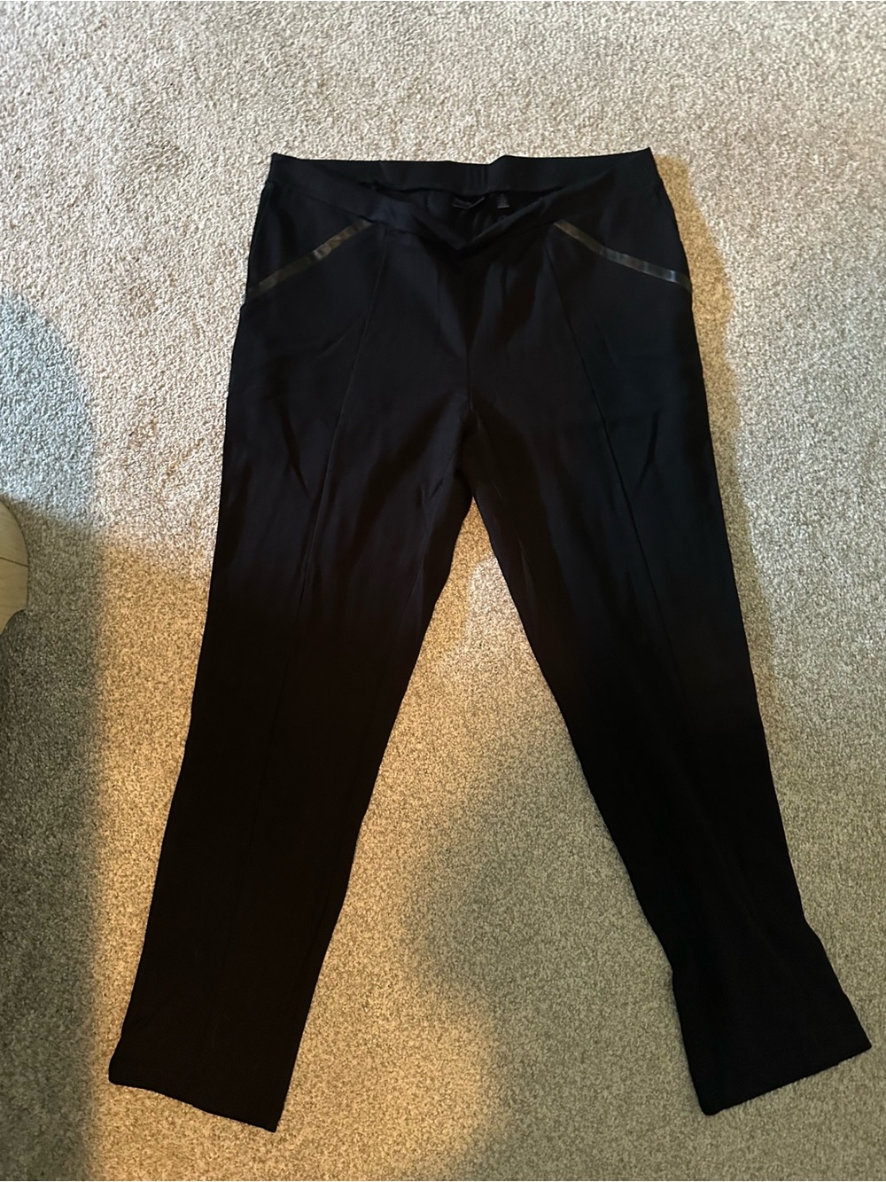 Rafaella Black Ponte Elastic-Waist Leggings
